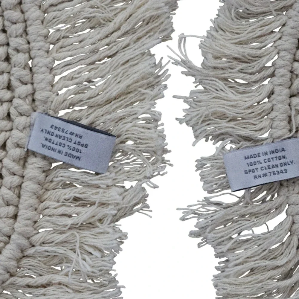 The Farmhouse Rachel Ashwell Cotton Fringe Oval Placemats‎ Set Of 4 Rustic Boho